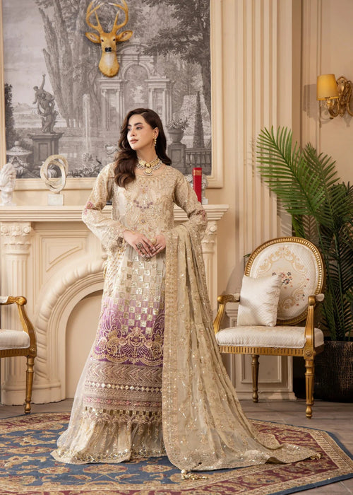 Areesha - Ivory Violet - Mirha Collections