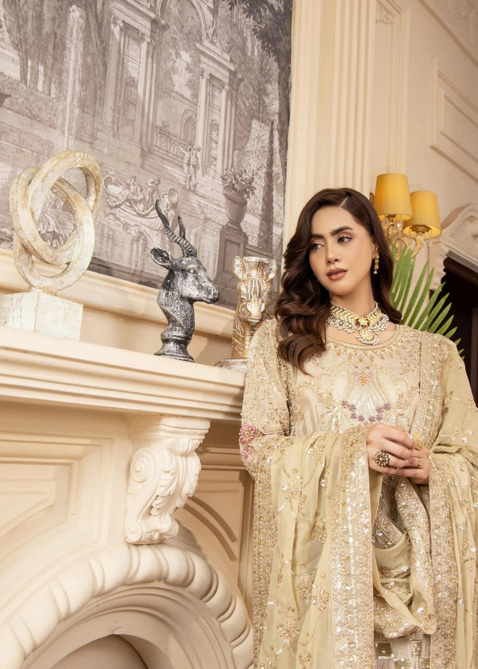Areesha - Ivory Violet - Mirha Collections