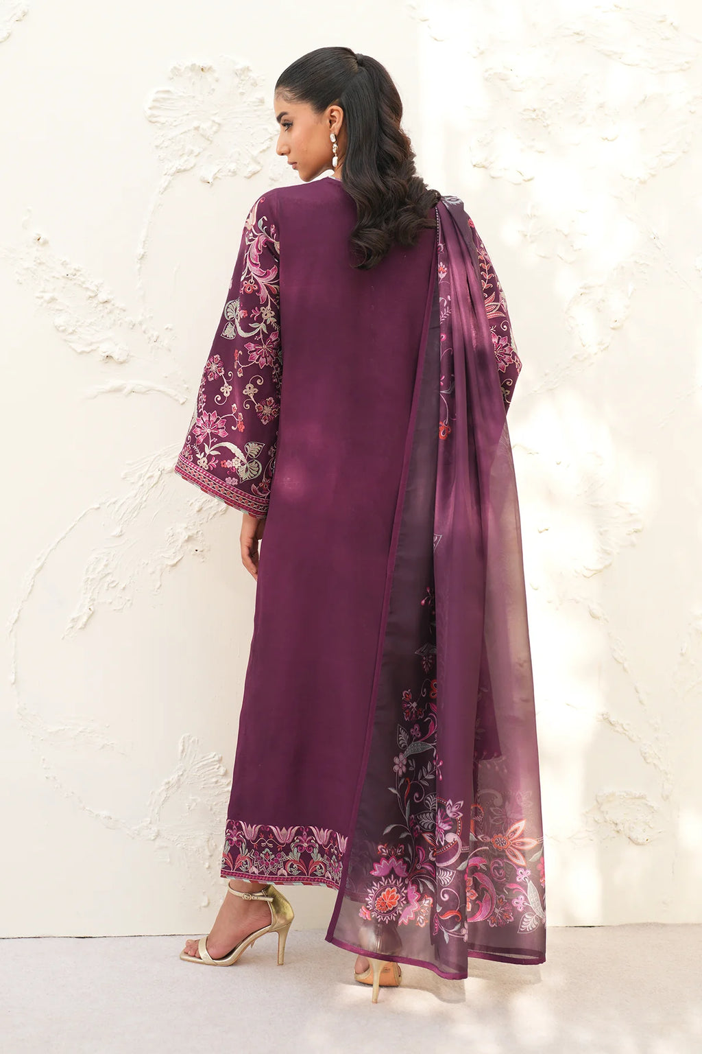 Baroque - EMBROIDERED RAW SILK UF-4382 - Mirha Collections
