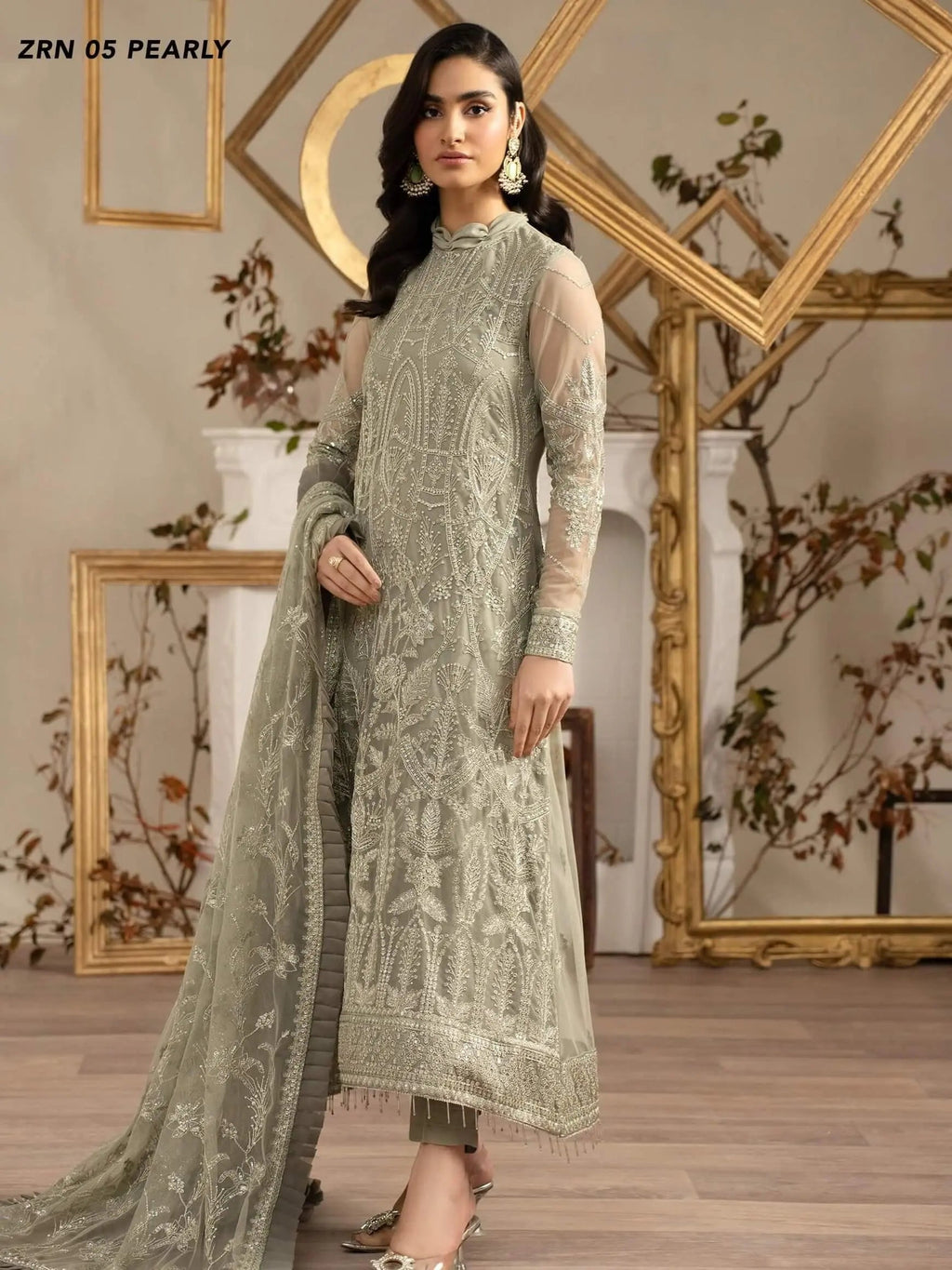Naqsh by Zarif Festive Formal 3 Piece Suit ZRN-05 PEARLY - Mirha Collections