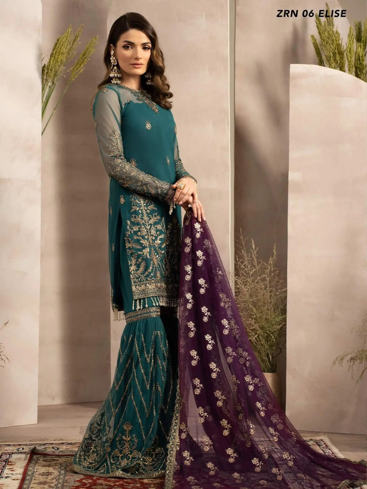 Naqsh by Zarif Festive Formal 3 Piece Suit ZRN-06 ELISE - Mirha Collections