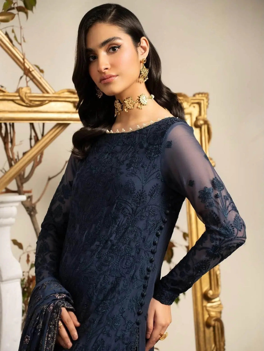 Naqsh by Zarif Unstitched Festive Formal 3 Piece Suit ZRN-08 JESSY - Mirha Collections
