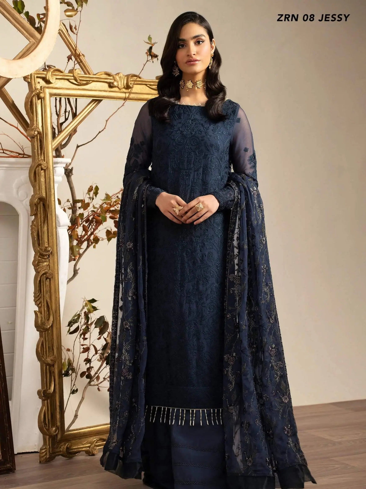 Naqsh by Zarif Unstitched Festive Formal 3 Piece Suit ZRN-08 JESSY - Mirha Collections