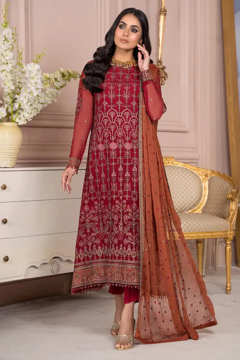 Zarif | Afreen Formals | ZA 08 GARNET - Mirha Collections