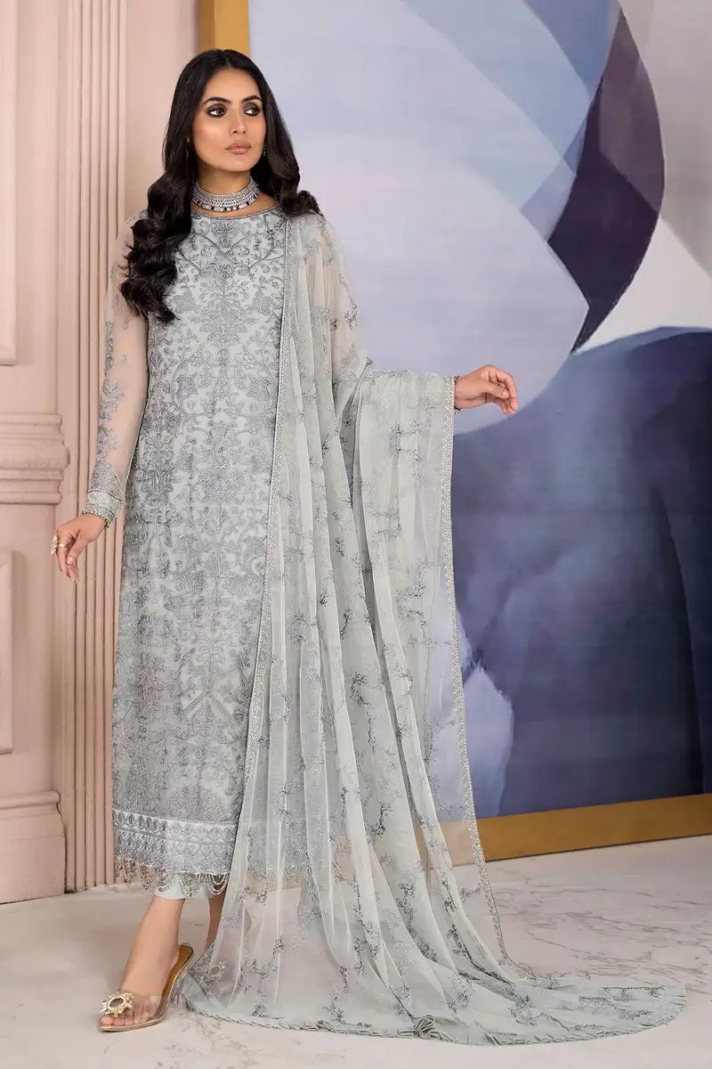 Zarif | Afreen Formals | ZA 02 STEEL Black - Mirha Collections