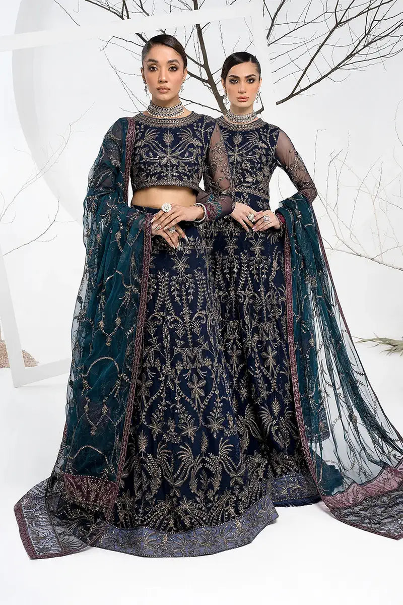 Zarif | LA CELESTE LUXURY Formals | ZLC 01 BLUEBERRY - Mirha Collections