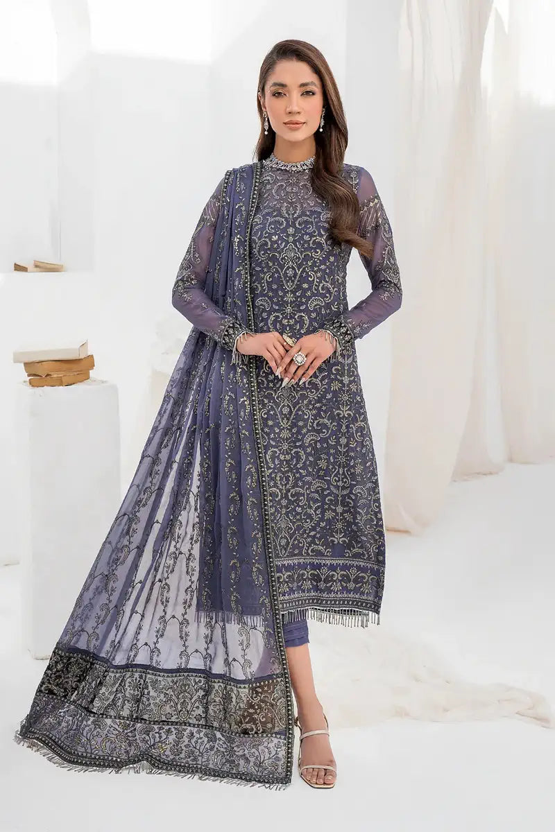 Zarif | LA CELESTE LUXURY Formals | ZLC 08 DUSTY TEAL - Mirha Collections