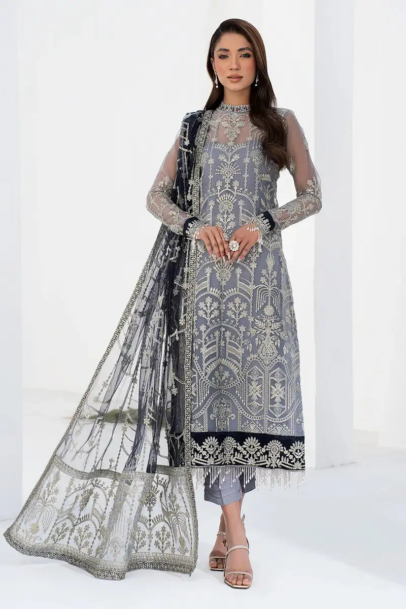Zarif | LA CELESTE LUXURY Formals | ZLC 05 ASH Black - Mirha Collections