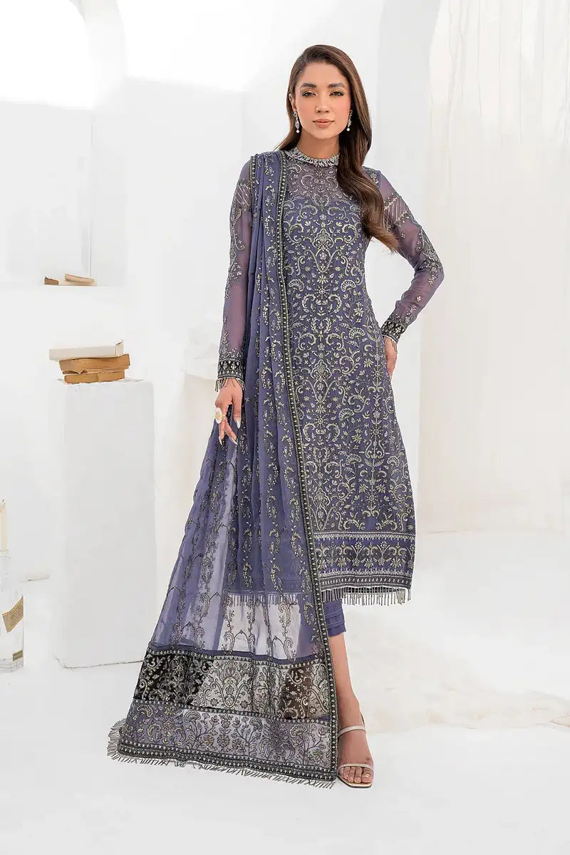 Zarif | LA CELESTE LUXURY Formals | ZLC 08 DUSTY TEAL - Mirha Collections