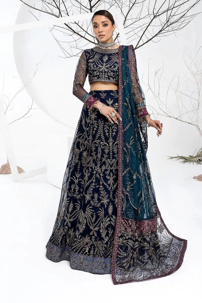 Zarif | LA CELESTE LUXURY Formals | ZLC 01 BLUEBERRY - Mirha Collections