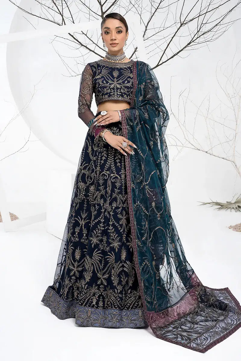 Zarif | LA CELESTE LUXURY Formals | ZLC 01 BLUEBERRY - Mirha Collections