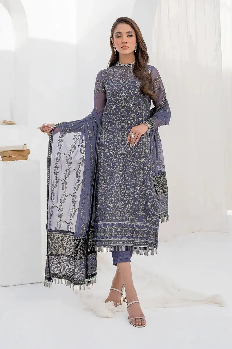 Zarif | LA CELESTE LUXURY Formals | ZLC 08 DUSTY TEAL - Mirha Collections