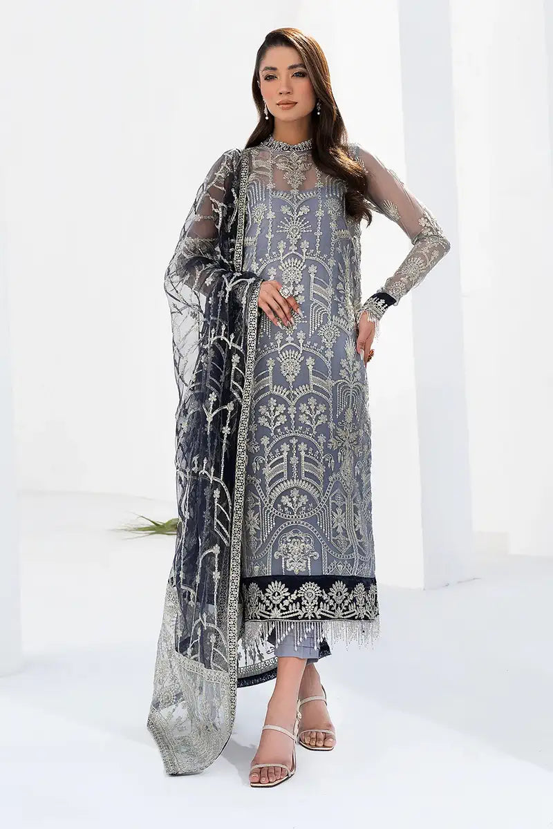 Zarif | LA CELESTE LUXURY Formals | ZLC 05 ASH Black - Mirha Collections