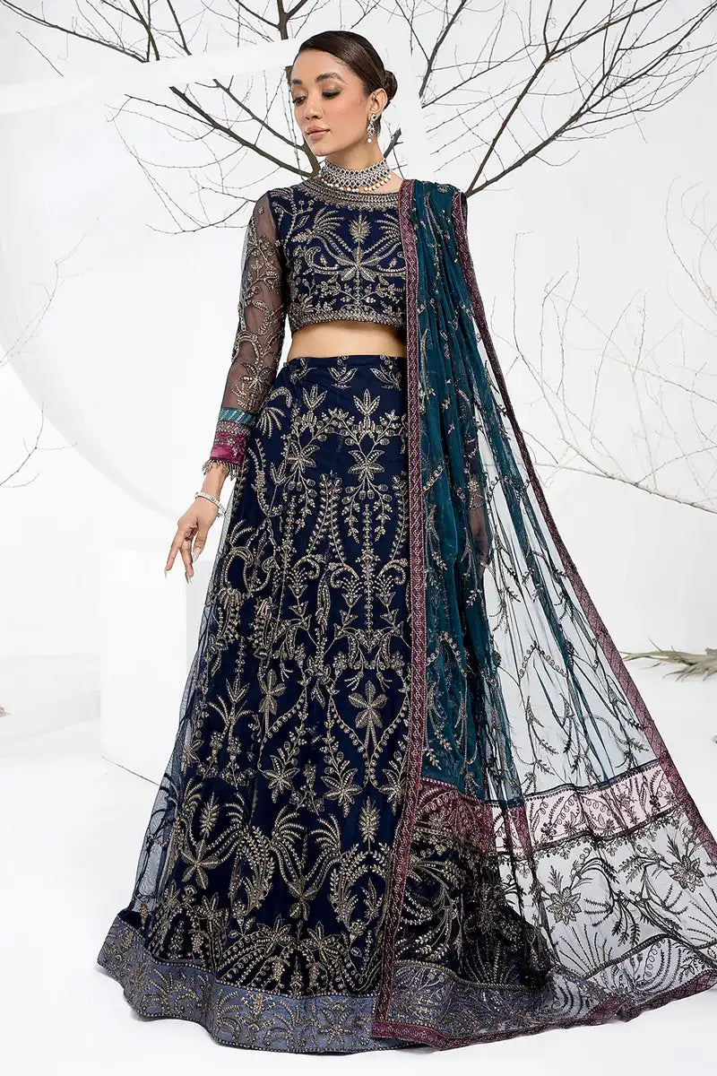 Zarif | LA CELESTE LUXURY Formals | ZLC 01 BLUEBERRY - Mirha Collections
