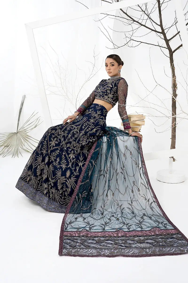 Zarif | LA CELESTE LUXURY Formals | ZLC 01 BLUEBERRY - Mirha Collections