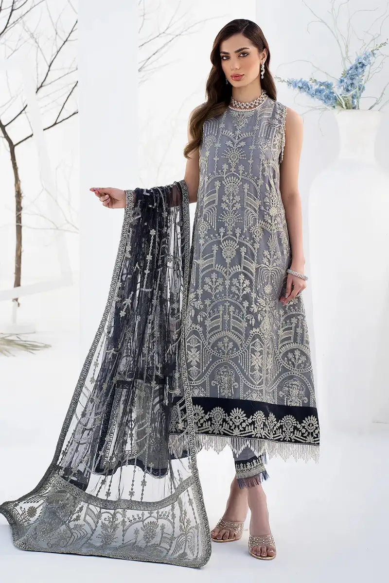 Zarif | LA CELESTE LUXURY Formals | ZLC 05 ASH Black - Mirha Collections