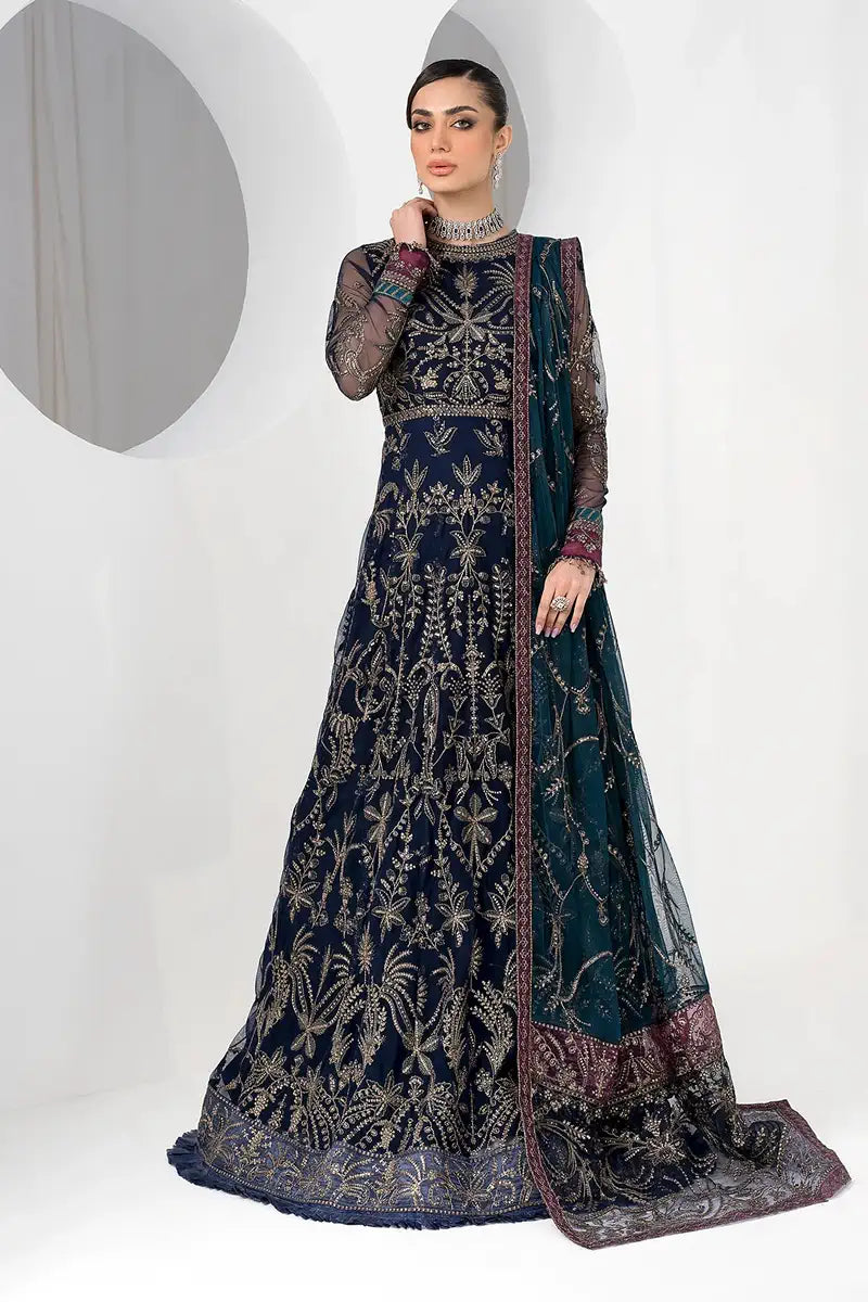 Zarif | LA CELESTE LUXURY Formals | ZLC 01 BLUEBERRY - Mirha Collections