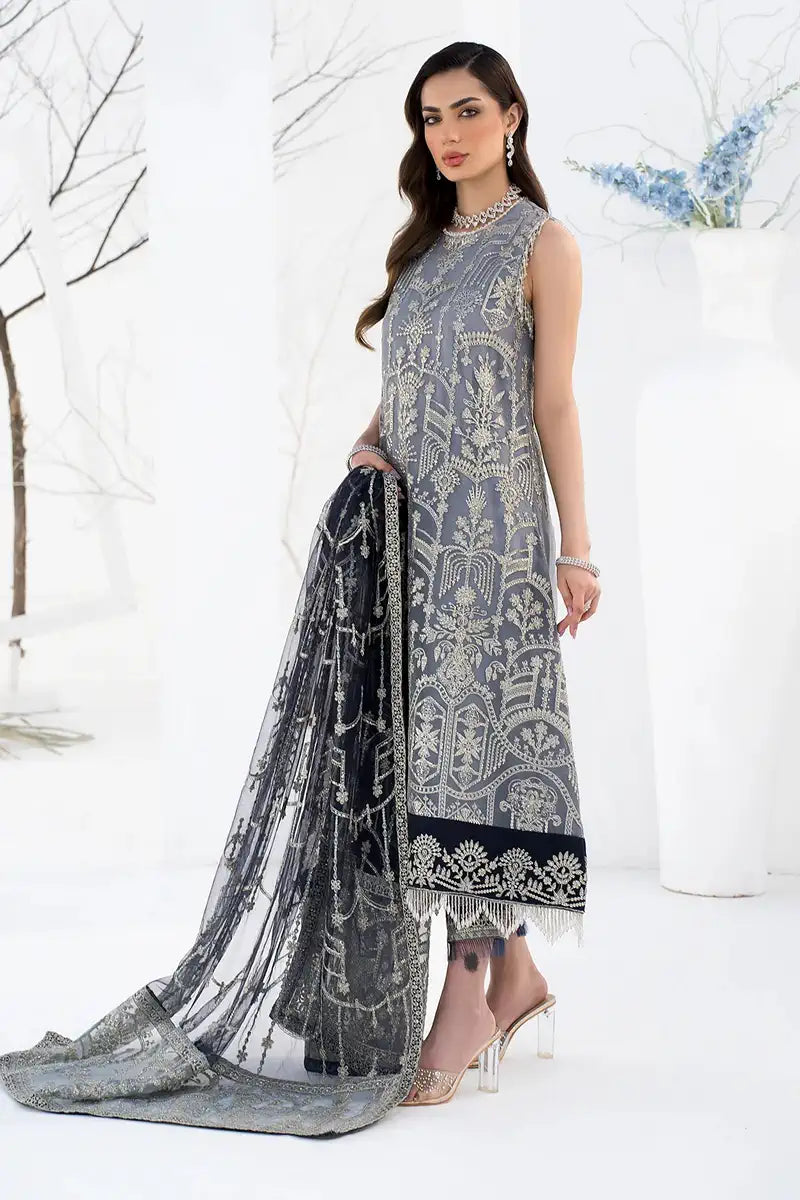 Zarif | LA CELESTE LUXURY Formals | ZLC 05 ASH Black - Mirha Collections