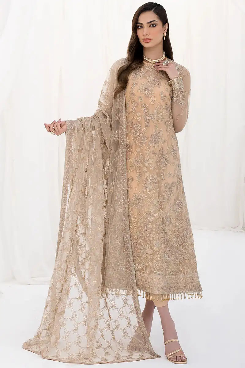 Zarif | LA CELESTE LUXURY Formals | ZLC 07 SAND GLOW - Mirha Collections