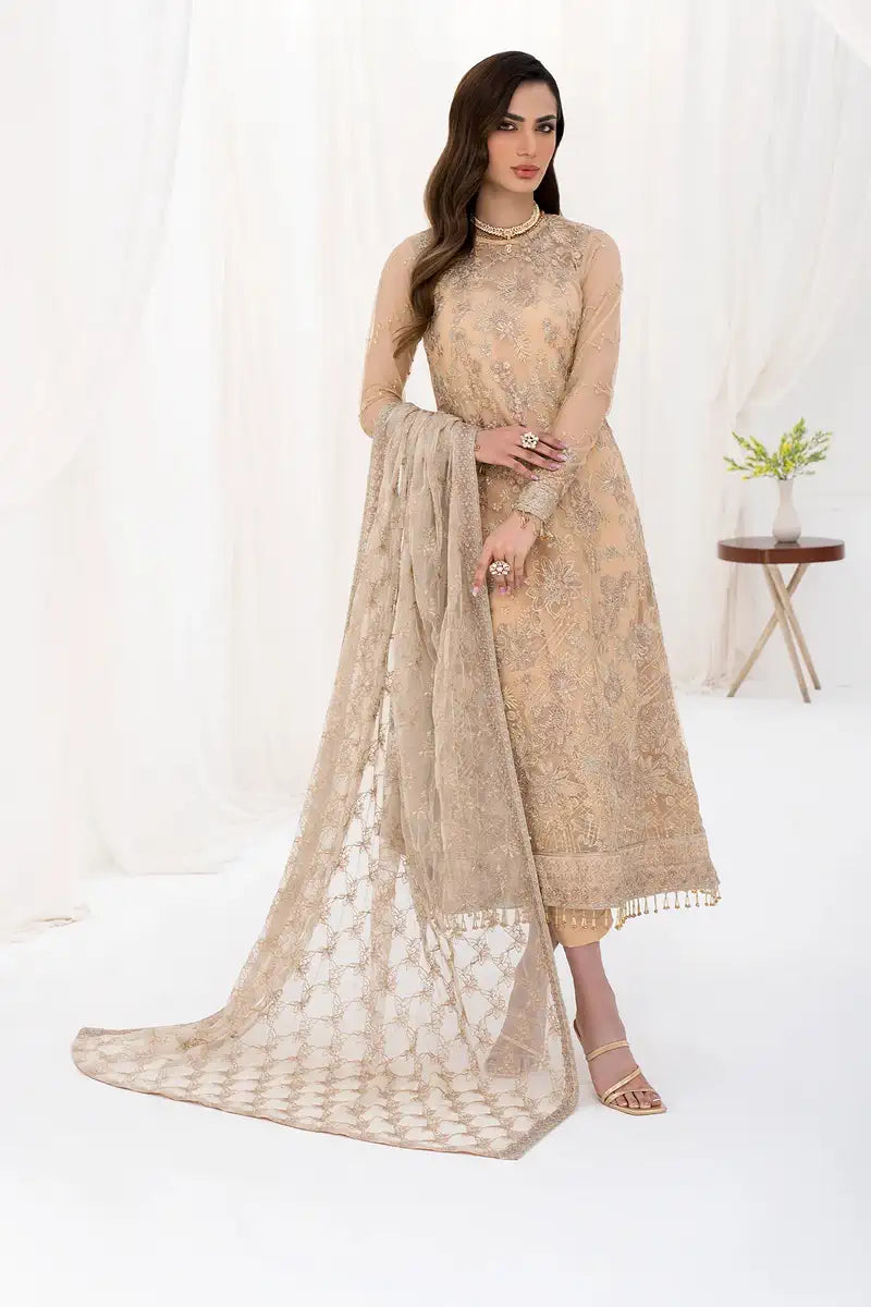 Zarif | LA CELESTE LUXURY Formals | ZLC 07 SAND GLOW - Mirha Collections