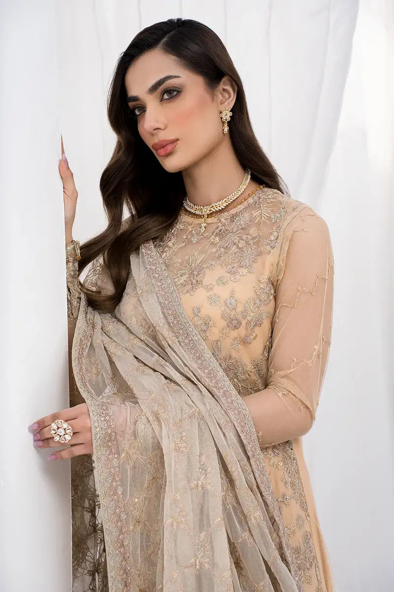 Zarif | LA CELESTE LUXURY Formals | ZLC 07 SAND GLOW - Mirha Collections