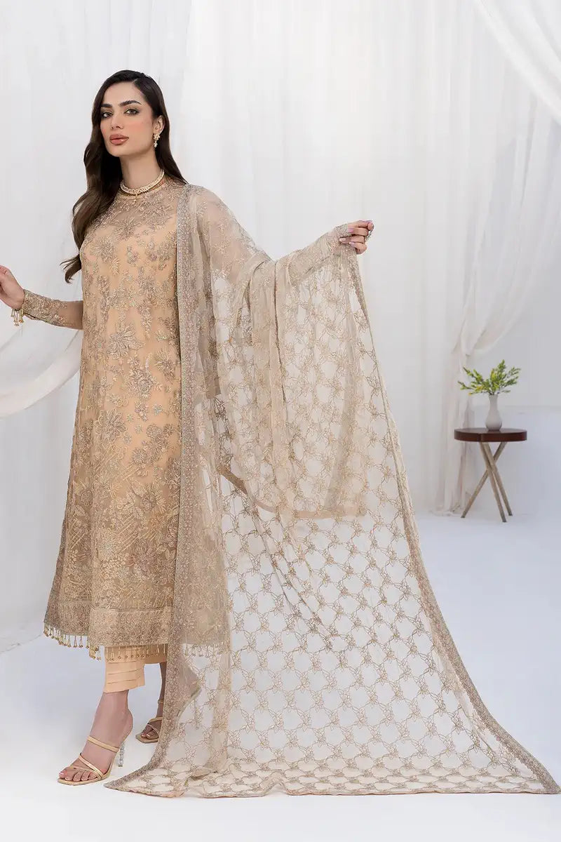 Zarif | LA CELESTE LUXURY Formals | ZLC 07 SAND GLOW - Mirha Collections
