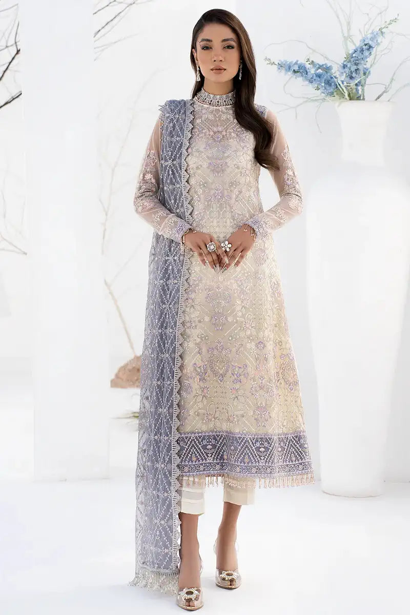 Zarif | LA CELESTE LUXURY Formals | ZLC 02 PEARL WHITE - Mirha Collections