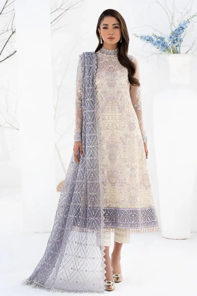 Zarif | LA CELESTE LUXURY Formals | ZLC 02 PEARL WHITE - Mirha Collections