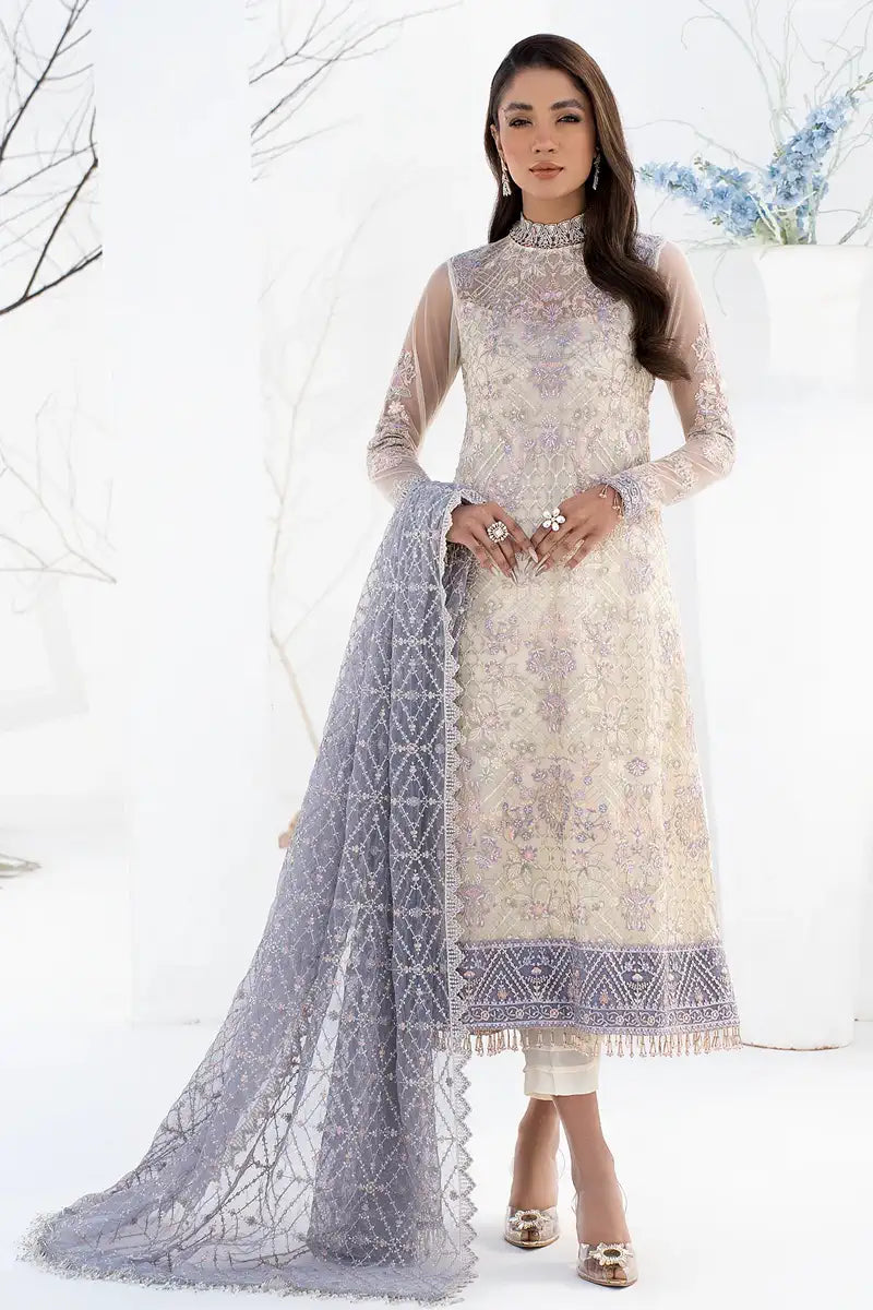 Zarif | LA CELESTE LUXURY Formals | ZLC 02 PEARL WHITE - Mirha Collections