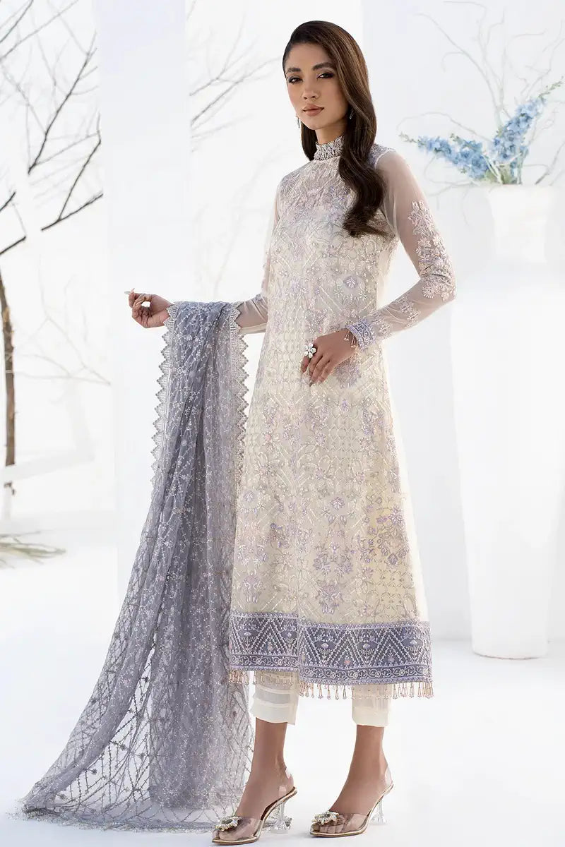 Zarif | LA CELESTE LUXURY Formals | ZLC 02 PEARL WHITE - Mirha Collections