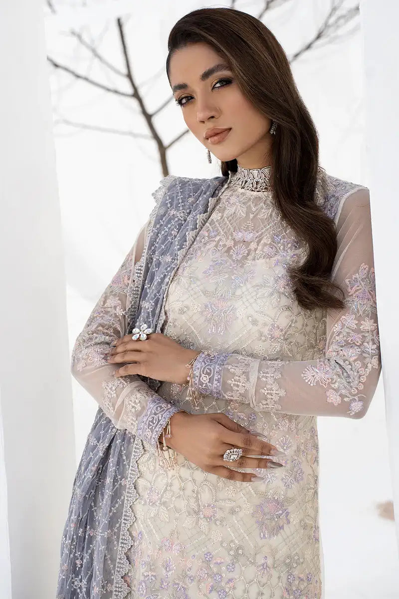 Zarif | LA CELESTE LUXURY Formals | ZLC 02 PEARL WHITE - Mirha Collections