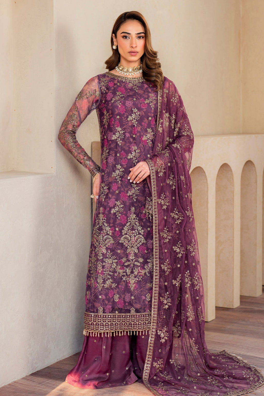 Zarif | Iris Printed Embroidered Edit 24 |  SALVIA