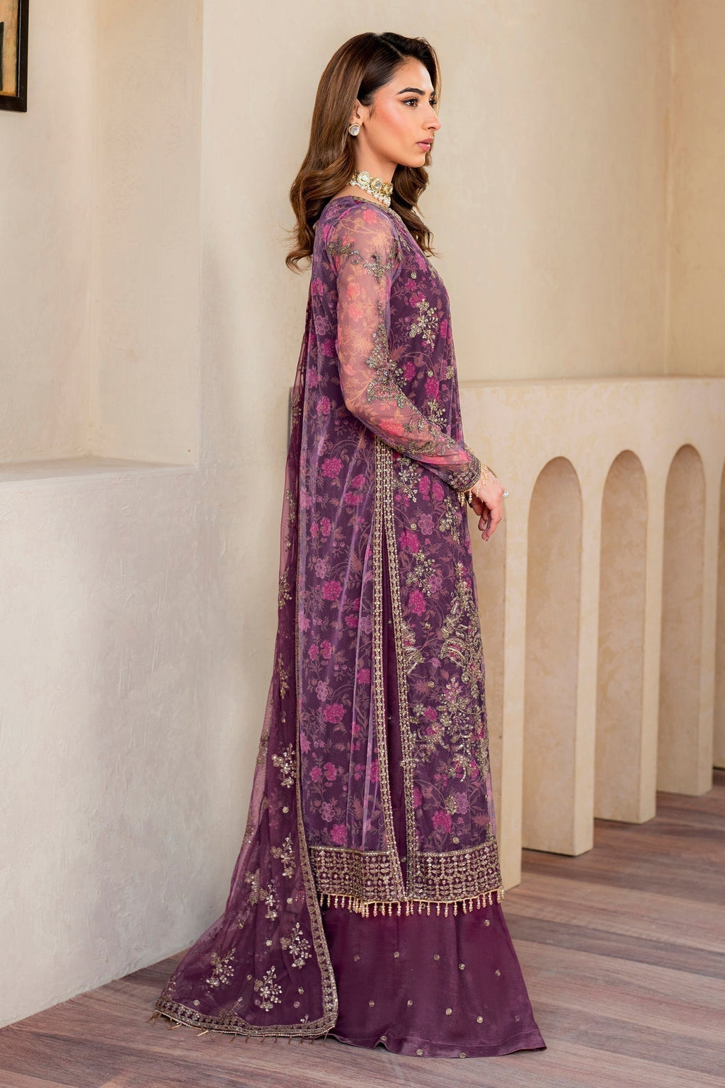 Zarif | Iris Printed Embroidered Edit 24 |  SALVIA