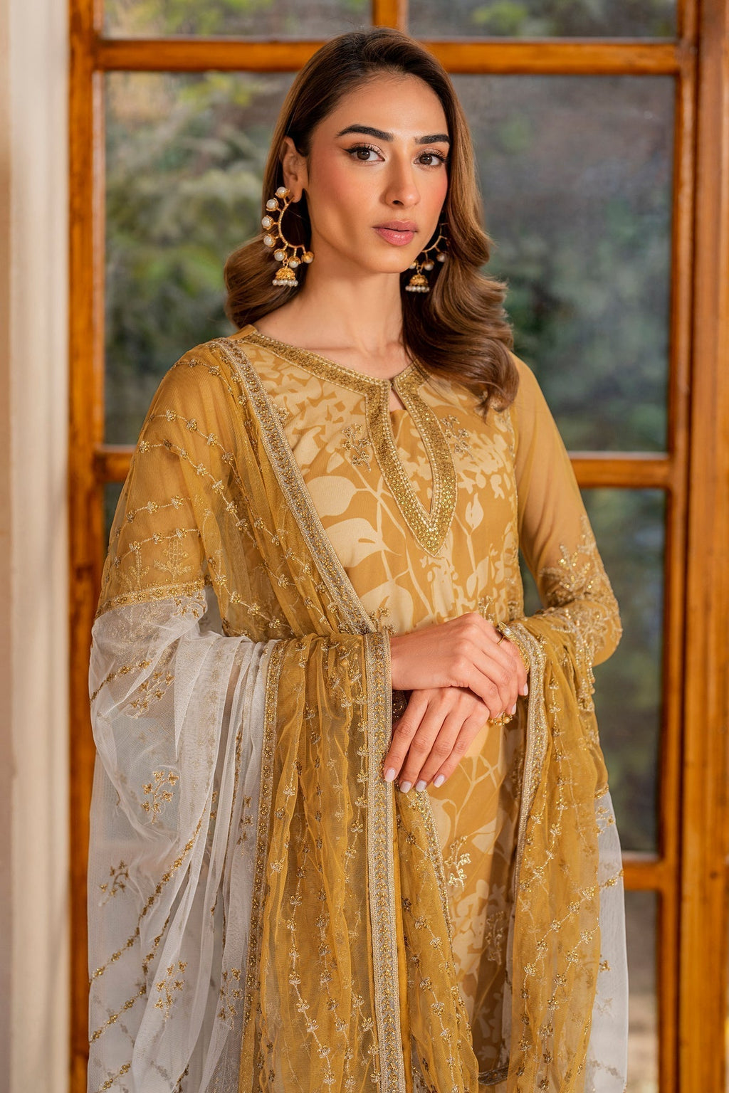 Zarif | Iris Printed Embroidered Edit 24 |MARIGOLD