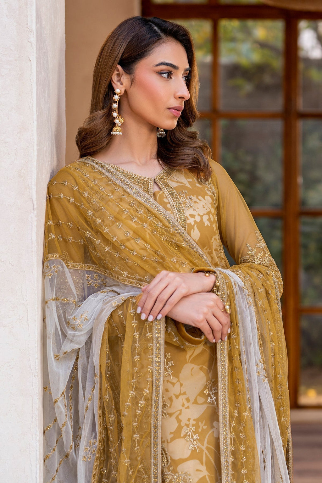 Zarif | Iris Printed Embroidered Edit 24 |MARIGOLD