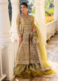 "Mirha Collections Kanwal Malik Yashma luxury three-piece Pakistani designer suit. Full-length view highlighting the premium teal raw silk straight shirt beautifully paired with matching tailored straight trousers and a coordinated luxury organza dupatta."