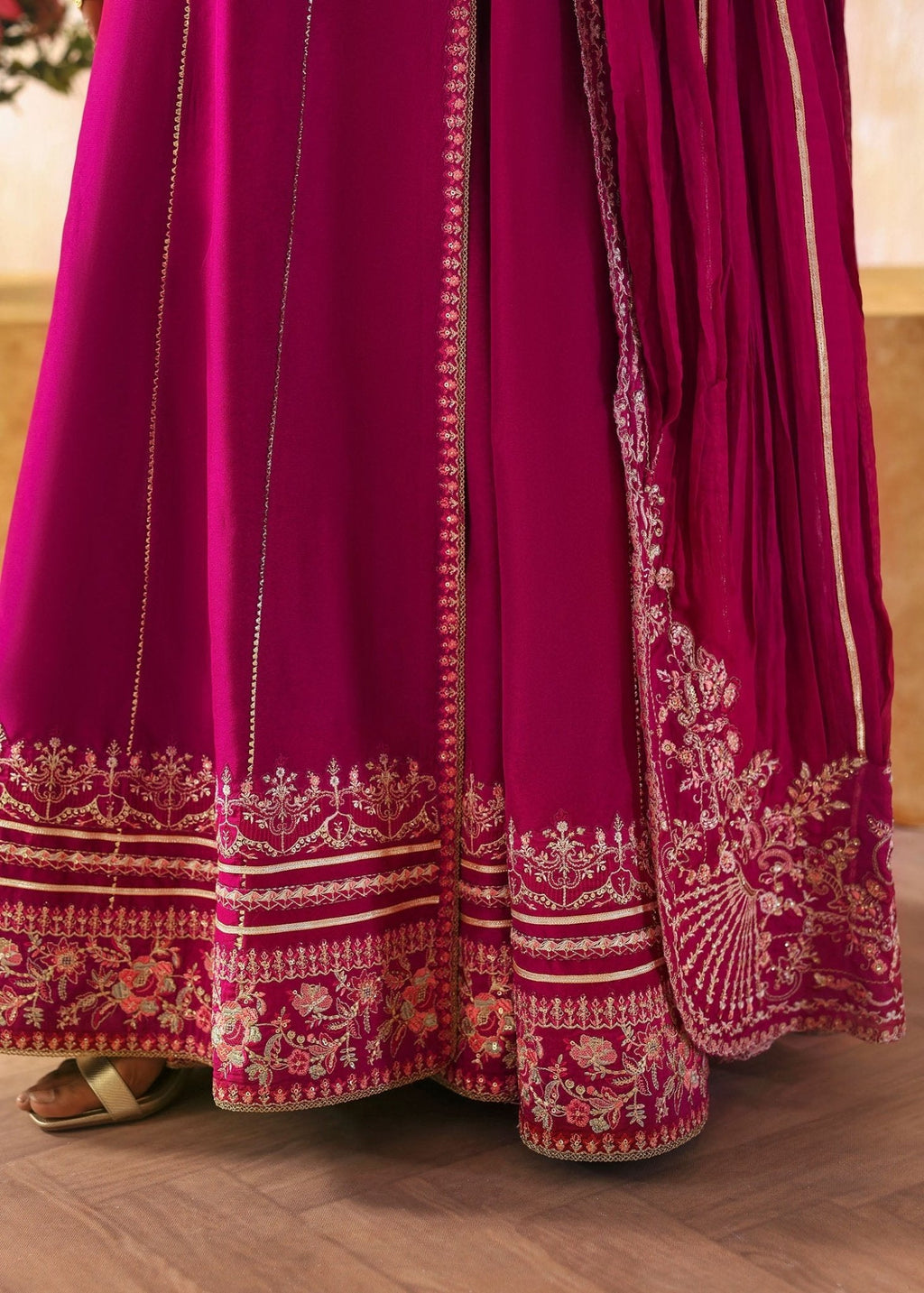 kanwal-malik-laiya-fuchsia-silk-angrakha-gown-front-view