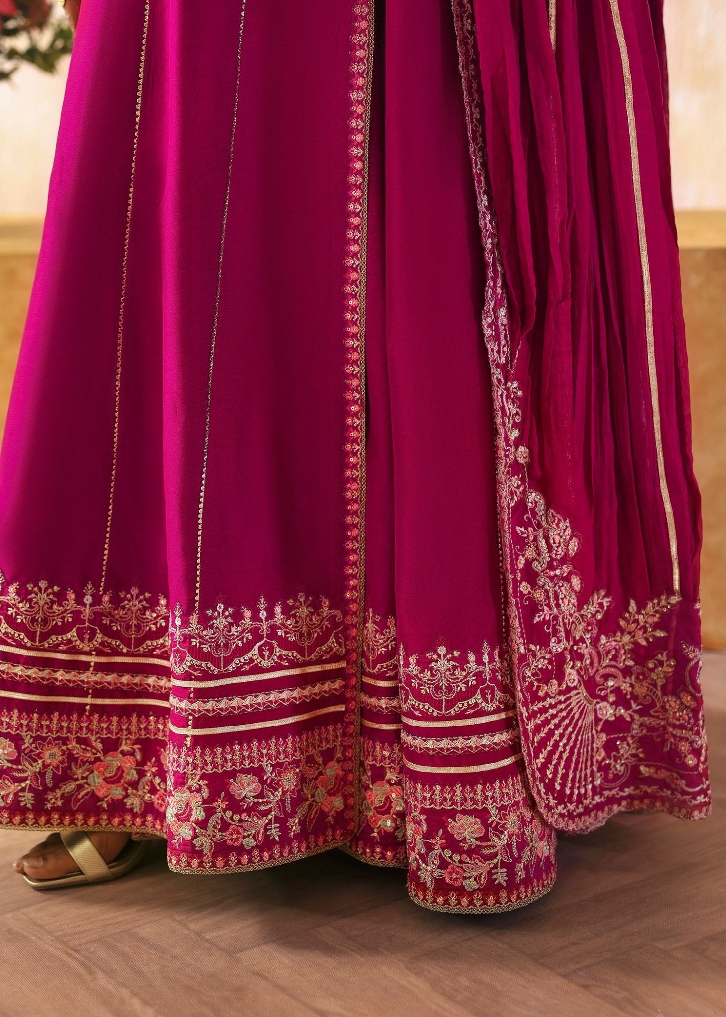 kanwal-malik-laiya-fuchsia-silk-angrakha-gown-front-view