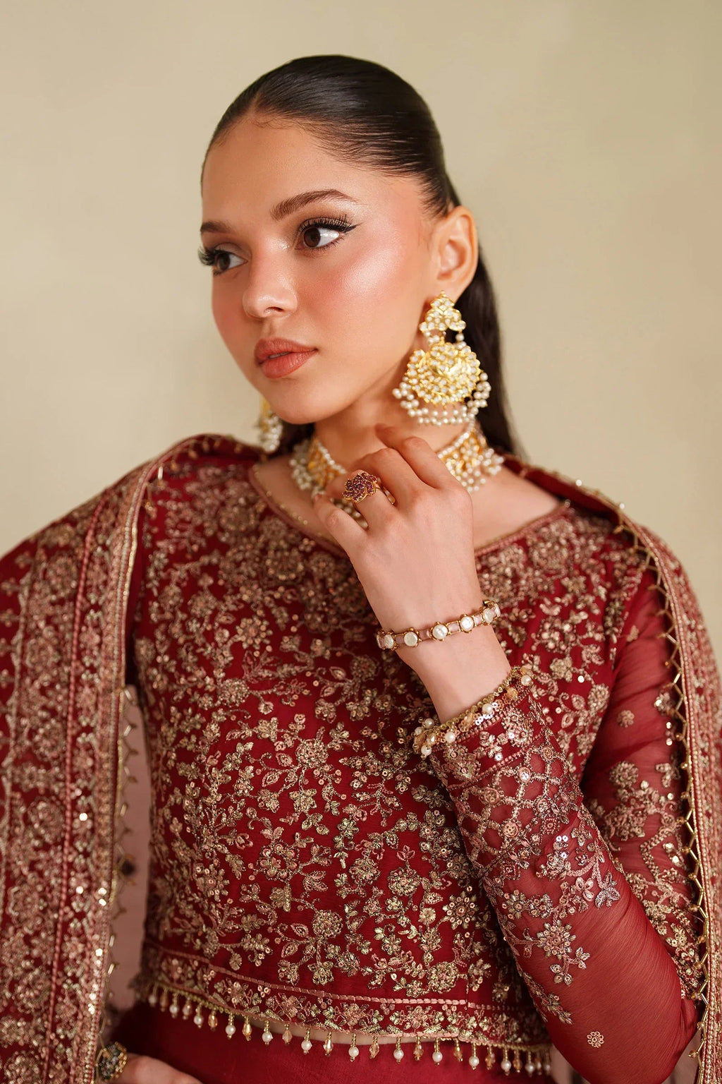 another trimmings and hemline details of the Zarif Sumrah stitched formal suit, showing boutique-quality tailoring."