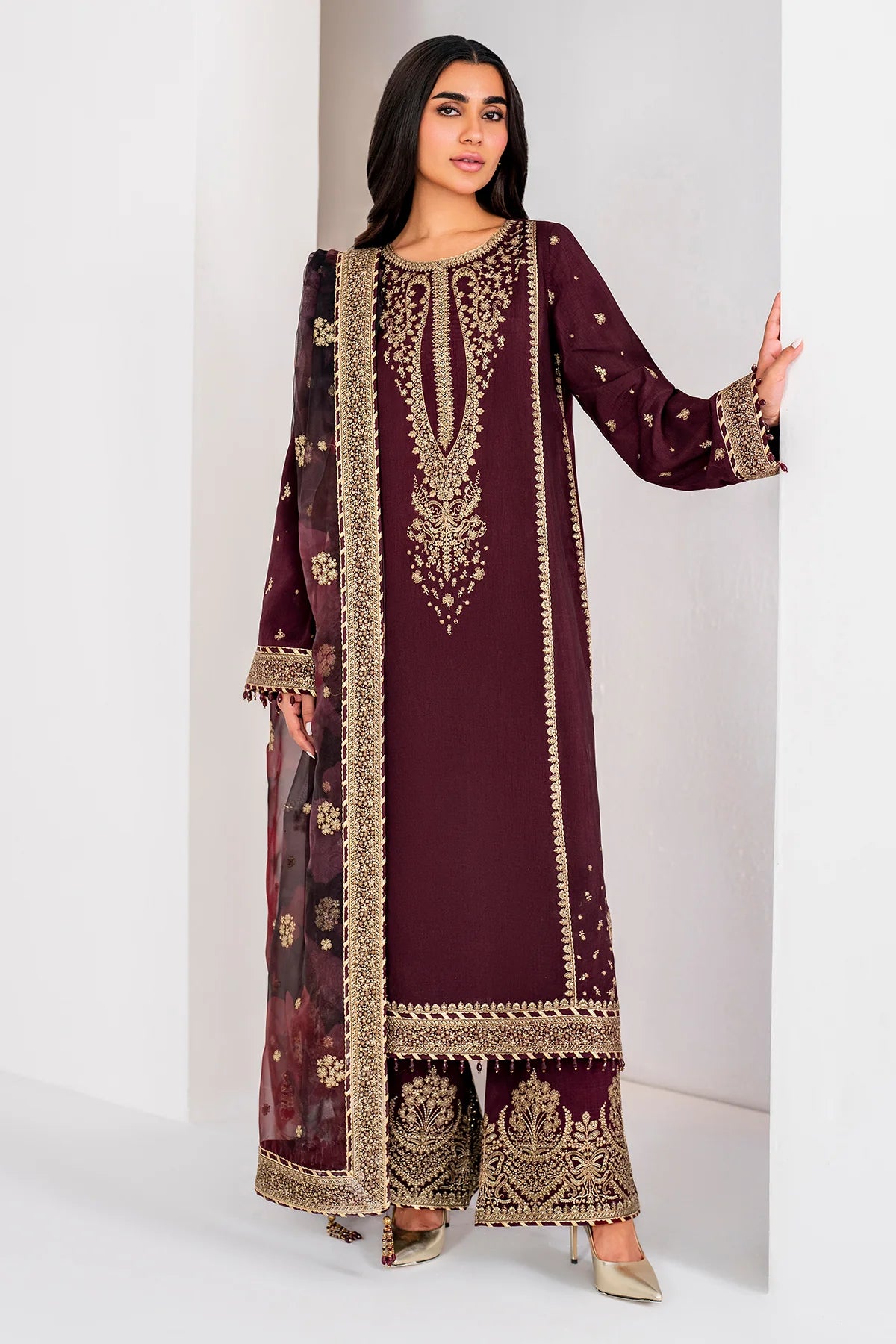 Jazmin - Embroidered Raw Silk UR-7028