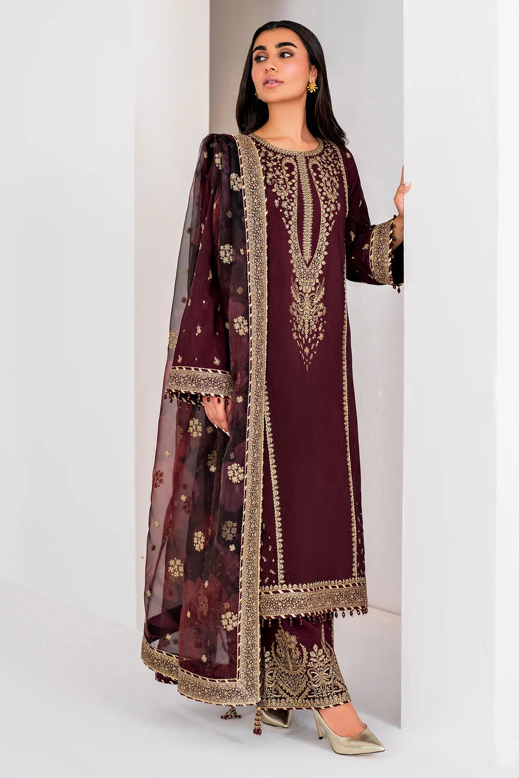 Jazmin - Embroidered Raw Silk UR-7028