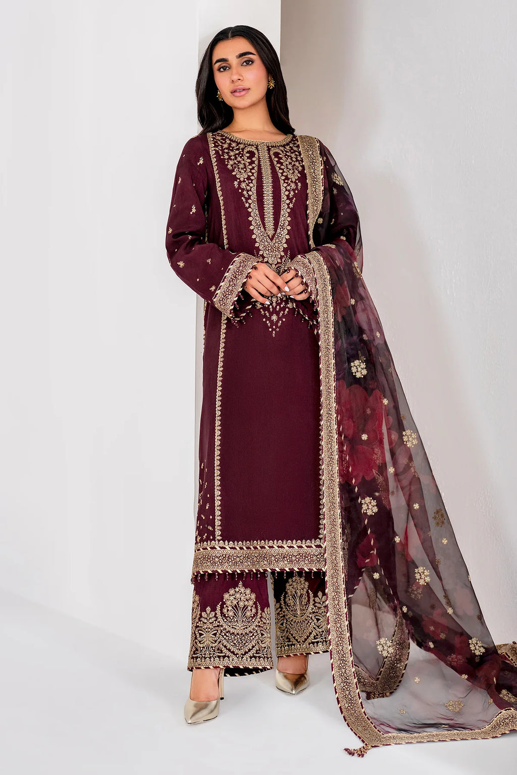 Jazmin - Embroidered Raw Silk UR-7028