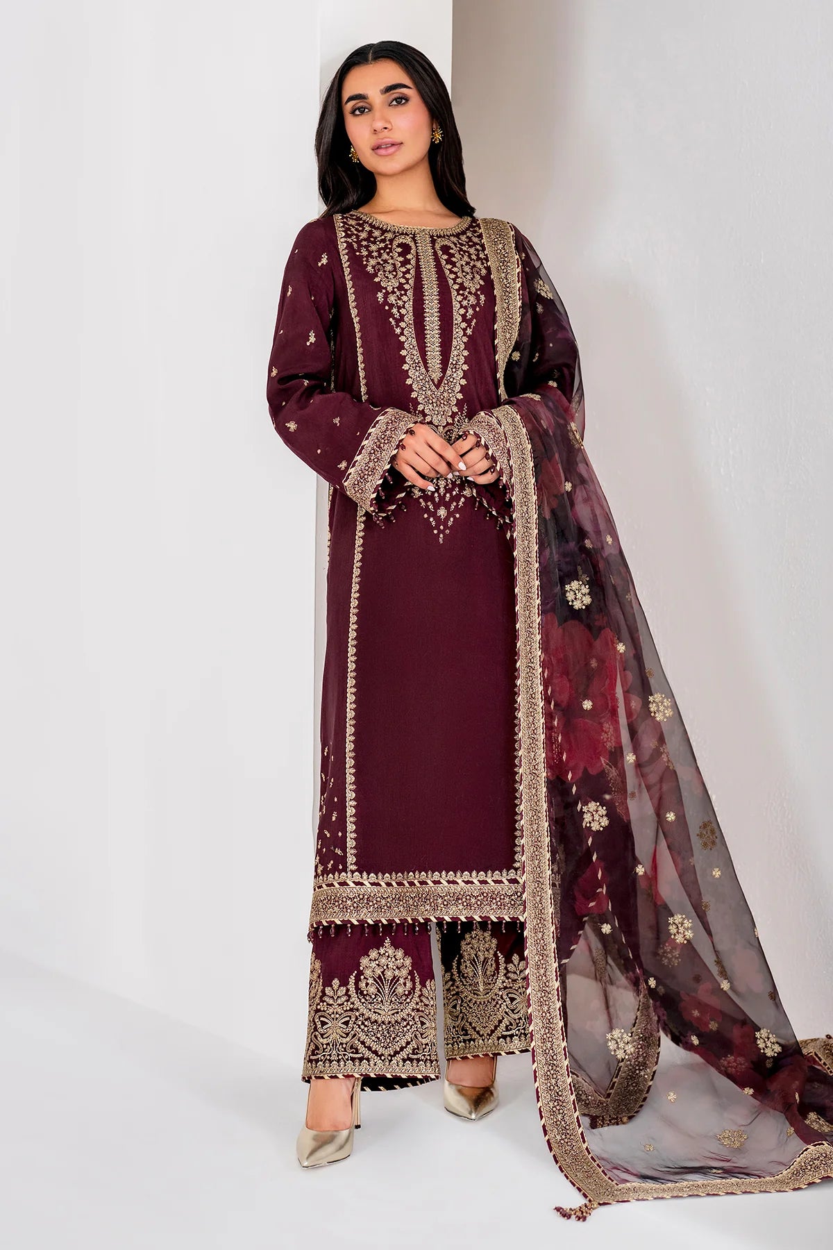 Jazmin - Embroidered Raw Silk UR-7028