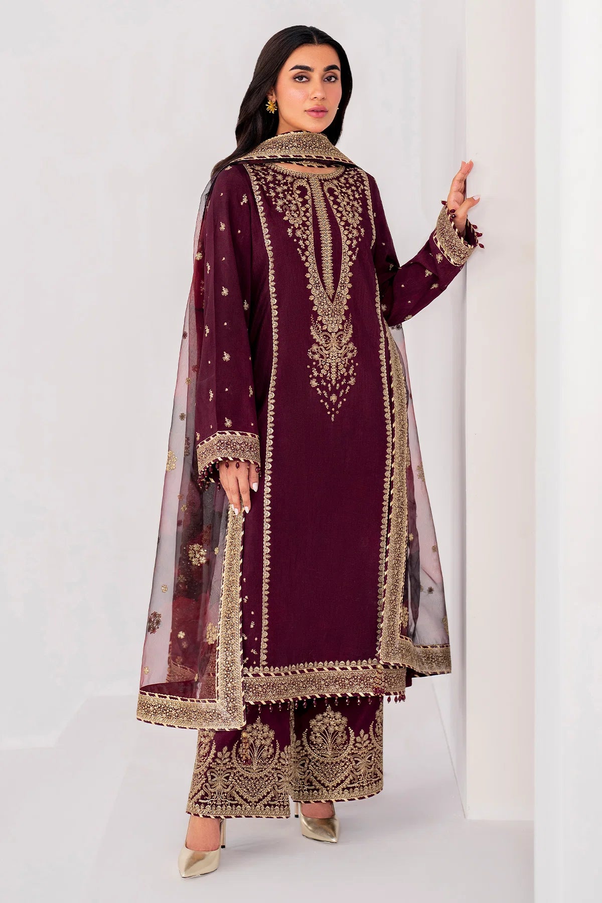 Jazmin - Embroidered Raw Silk UR-7028