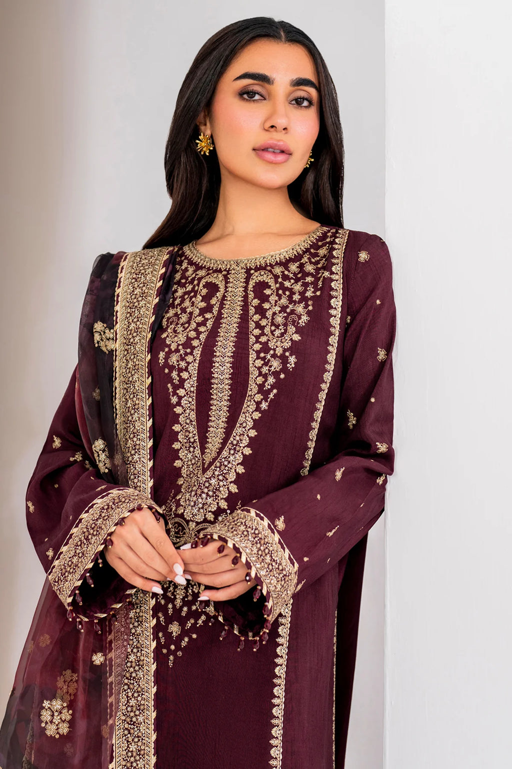 Jazmin - Embroidered Raw Silk UR-7028